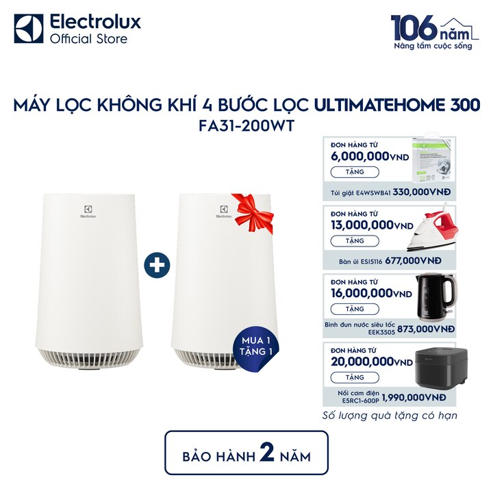 M&aacute;y lọc kh&ocirc;ng kh&iacute; Electrolux ph&ograve;ng 26m&sup2; UH300 bộ lọc HEPA