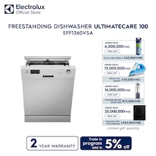 60 cm UltimateCare 100 freestanding dishwasher with 13 place settings