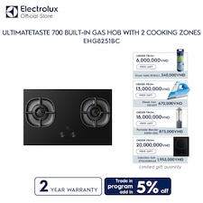 80cm UltimateTaste 700 built-in gas hob with 2 cooking zones