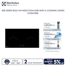 80cm 500 Series built-in induction hob with 2 cooking zones
