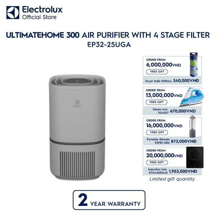 UltimateHome 300 air purifier with 4 stage filter for 30m&sup2; room coverage