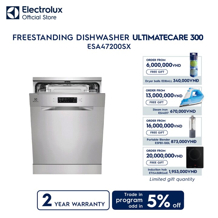 60 cm UltimateCare 300 freestanding dishwasher with 13 of place settings