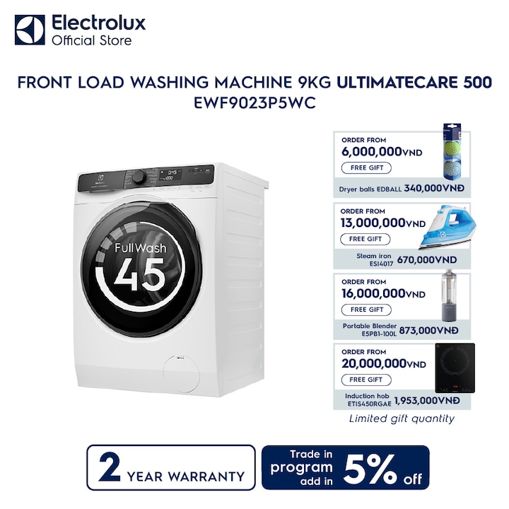 9kg UltimateCare 500 front load washing machine