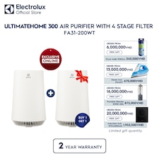 UltimateHome 300 air purifier with 4 stage filter for 26m² room coverage