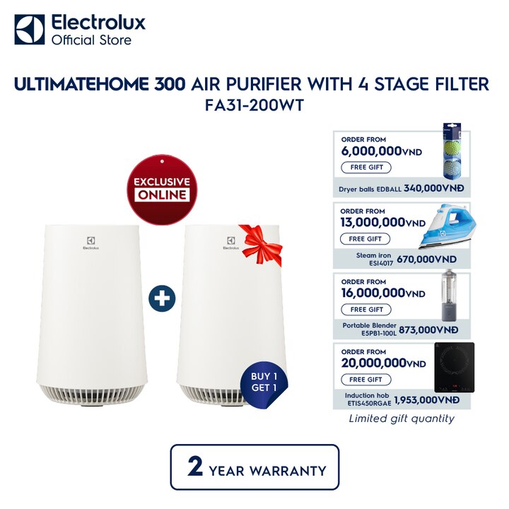 UltimateHome 300 air purifier with 4 stage filter for 26m&sup2; room coverage