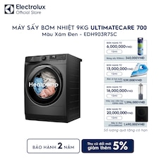 Máy sấy quần áo Electrolux bơm nhiệt 9kg UltimateCare 700 xám