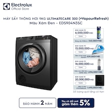 Máy sấy quần áo Electrolux thông hơi 9kg VapourRefresh xám