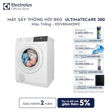 Máy sấy quần áo Electrolux thông hơi 8kg trắng