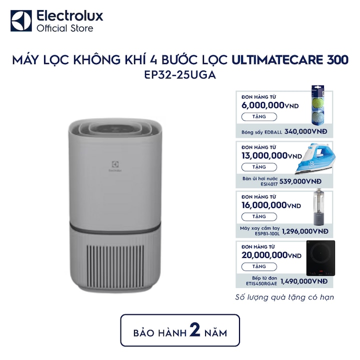 M&aacute;y lọc kh&ocirc;ng kh&iacute; Electrolux ph&ograve;ng 30m&sup2; UH300 bộ lọc HEPA