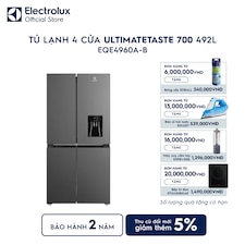 Tủ lạnh Electrolux 4 cánh 492L UltimateTaste 700 Đen nhám
