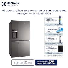 Tủ lạnh Electrolux 4 cánh 609L UltimateTaste 900 Xám đậm