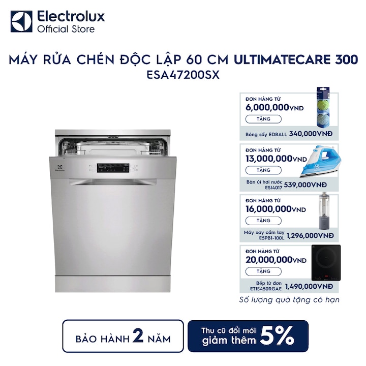 M&aacute;y rửa b&aacute;t độc lập 13 bộ 60cm UltimateCare 300 - Bạc