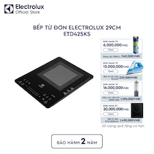 Bếp từ đơn Electrolux 29cm tặng kèm nồi, xửng hấp và chảo