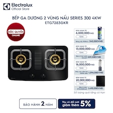 Bếp ga dương Electrolux 2 vùng nấu 70cm Series 300 4kW