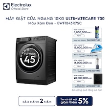 Máy giặt cửa ngang Electrolux 10kg UltimateCare 700 xám đen