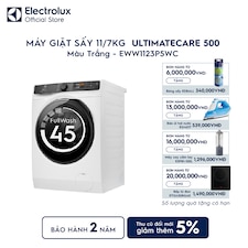 Máy giặt sấy Electrolux giặt 11kg + sấy 7kg UltimateCare 500