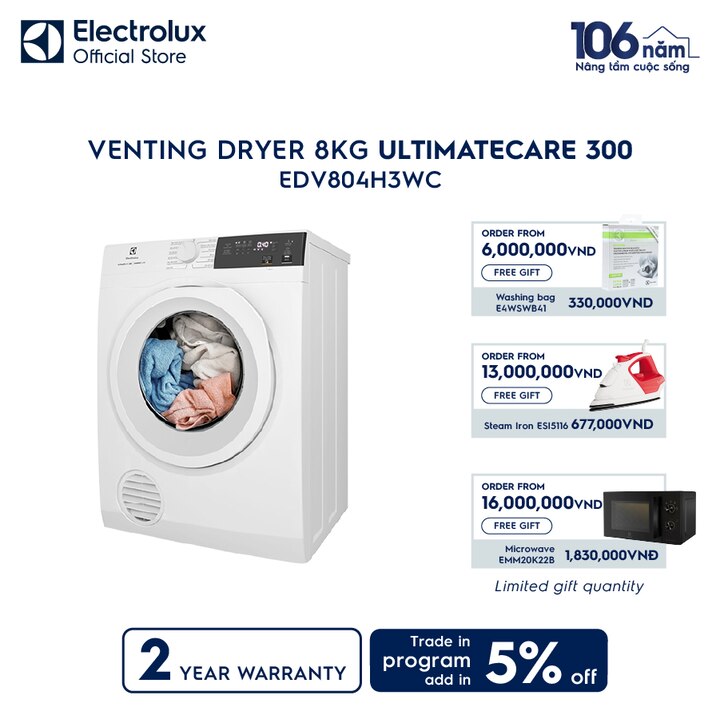 8kg UltimateCare 300 venting dryer