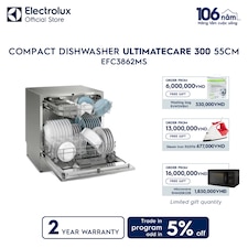 55cm UltimateCare 300 compact dishwasher with 8 place settings