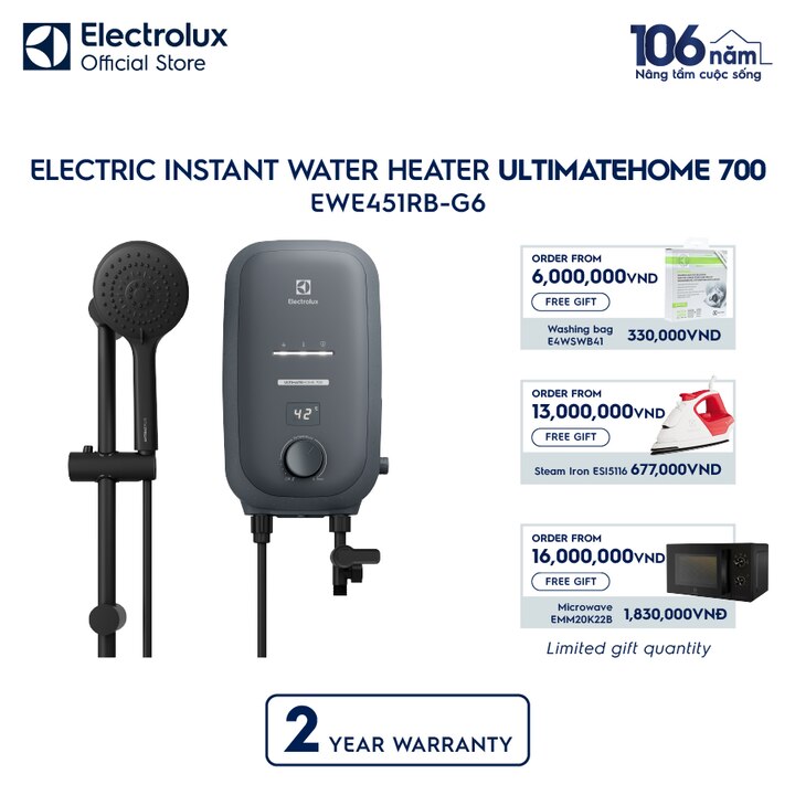 4.5kW UltimateHome 700 electric instant water heaterComfort Flow Tank