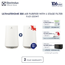 UltimateHome 300 air purifier with 4 stage filter for 26m² room coverage