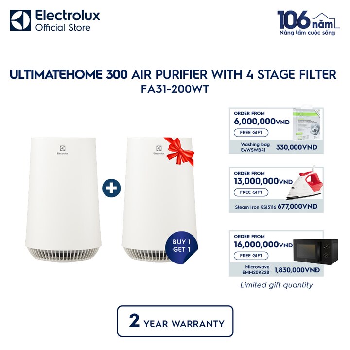 UltimateHome 300 air purifier with 4 stage filter for 26m&sup2; room coverage