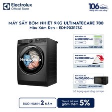Máy sấy quần áo Electrolux bơm nhiệt 9kg UltimateCare 700 xám