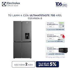 Tủ lạnh Electrolux 4 cánh 492L UltimateTaste 700 Đen nhám