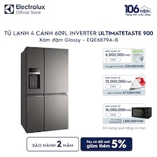 Tủ lạnh Electrolux 4 cánh 609L UltimateTaste 900 Xám đậm