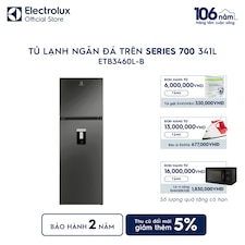 Tủ lạnh Electrolux ngăn đá trên 341L làm đá tự động Đen nhám