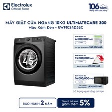 Máy giặt cửa ngang Electrolux 10kg UltimateCare 300 xám đen