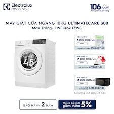 Máy giặt cửa ngang Electrolux 10kg UltimateCare 300 trắng