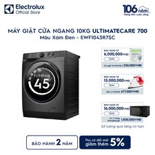 Máy giặt cửa ngang Electrolux 10kg UltimateCare 700 xám đen