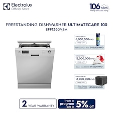 60 cm UltimateCare 100 freestanding dishwasher with 13 place settings