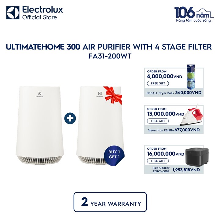 UltimateHome 300 air purifier with 4 stage filter for 26m&sup2; room coverage