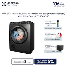Máy sấy quần áo Electrolux thông hơi 9kg VapourRefresh xám
