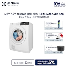 Máy sấy quần áo Electrolux thông hơi 8kg trắng