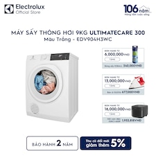 Máy sấy quần áo Electrolux thông hơi 9kg trắng