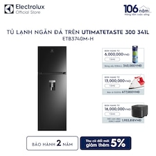 Tủ lạnh Electrolux ngăn đá trên 341L UltimateTaste 300 Đen