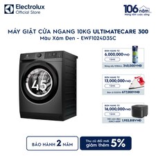 Máy giặt cửa ngang Electrolux 10kg UltimateCare 300 xám đen