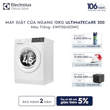 Máy giặt cửa ngang Electrolux 10kg UltimateCare 300 trắng
