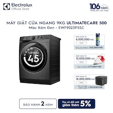 Máy giặt cửa ngang Electrolux 9kg UltimateCare 500 xám đen