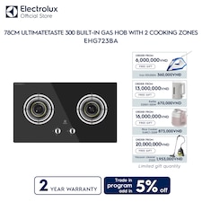 78cm UltimateTaste 300 built-in gas hob with 2 cooking zones