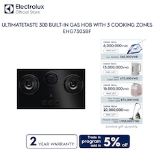 80cm UltimateTaste 300 built-in gas hob with 3 cooking zones