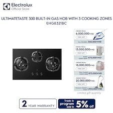 80cm UltimateTaste 300 built-in gas hob with 3 cooking zones