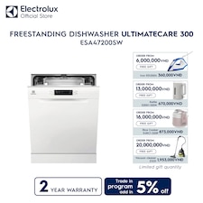60 cm UltimateCare 300 freestanding dishwasher with 13 of place settings