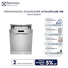 60 cm UltimateCare 300 freestanding dishwasher with 13 of place settings
