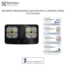 70cm 300 Series freestanding gas hob with 2 cooking zones