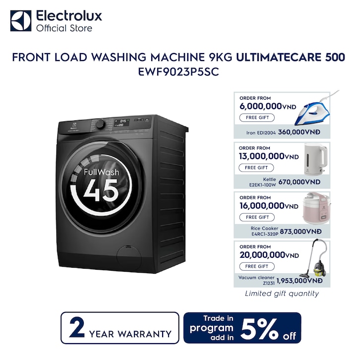 9kg UltimateCare 500 front load washing machine