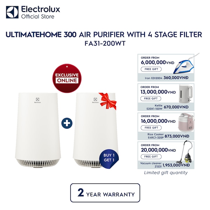 UltimateHome 300 air purifier with 4 stage filter for 26m&sup2; room coverage