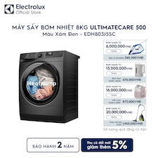 Máy sấy quần áo Electrolux bơm nhiệt 8kg UltimateCare 500 xám